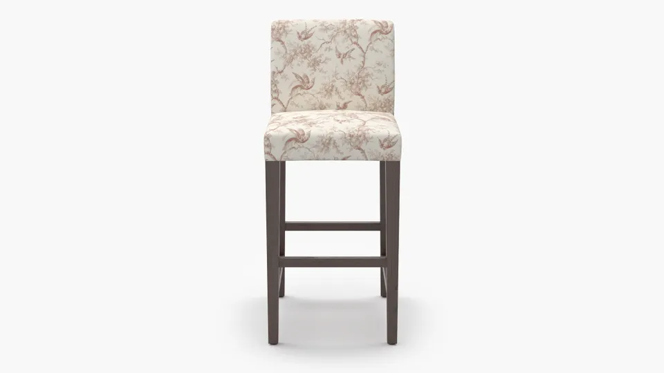 Signature Dining Bar Stool, Terracotta Swallows, Espresso Square Tapered Leg