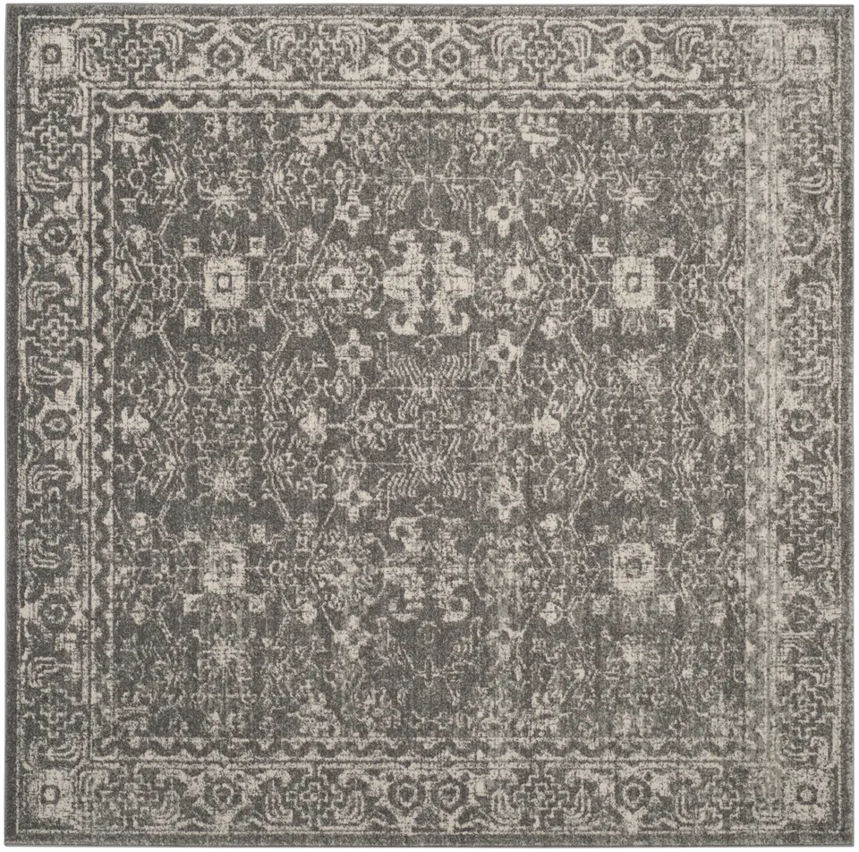 Arlo Home Woven Area Rug, EVK270S, Grey/Ivory,  6' 7" X 6' 7" Square
