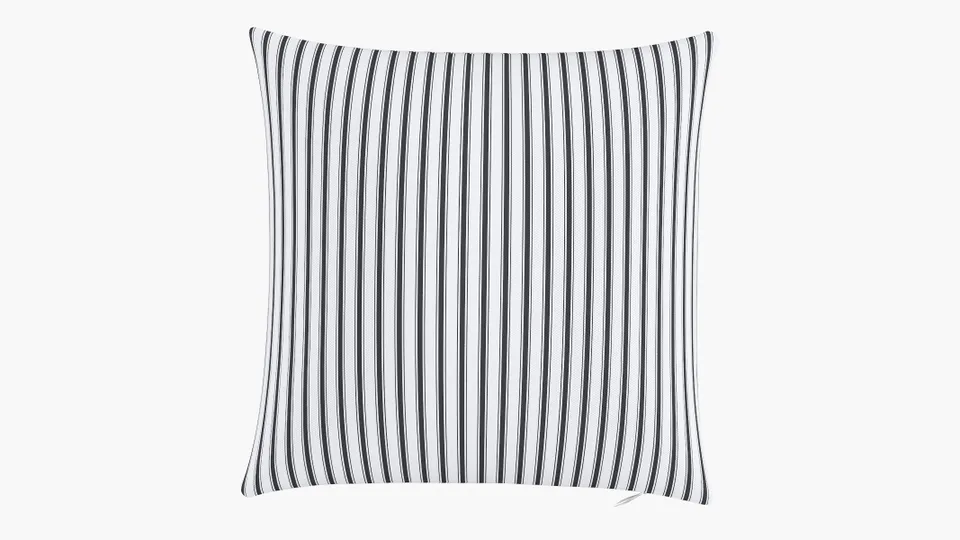 Throw Pillow 16", Black Classic Ticking Stripe, 16" x 16"