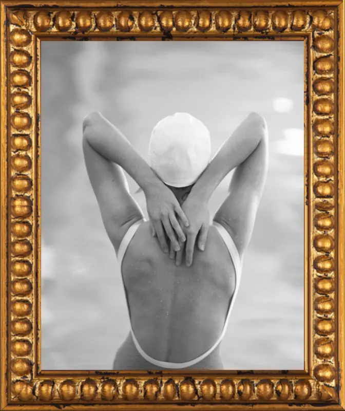 The Swimmer with a white  cap by Lucy Snowe for Artfully Walls