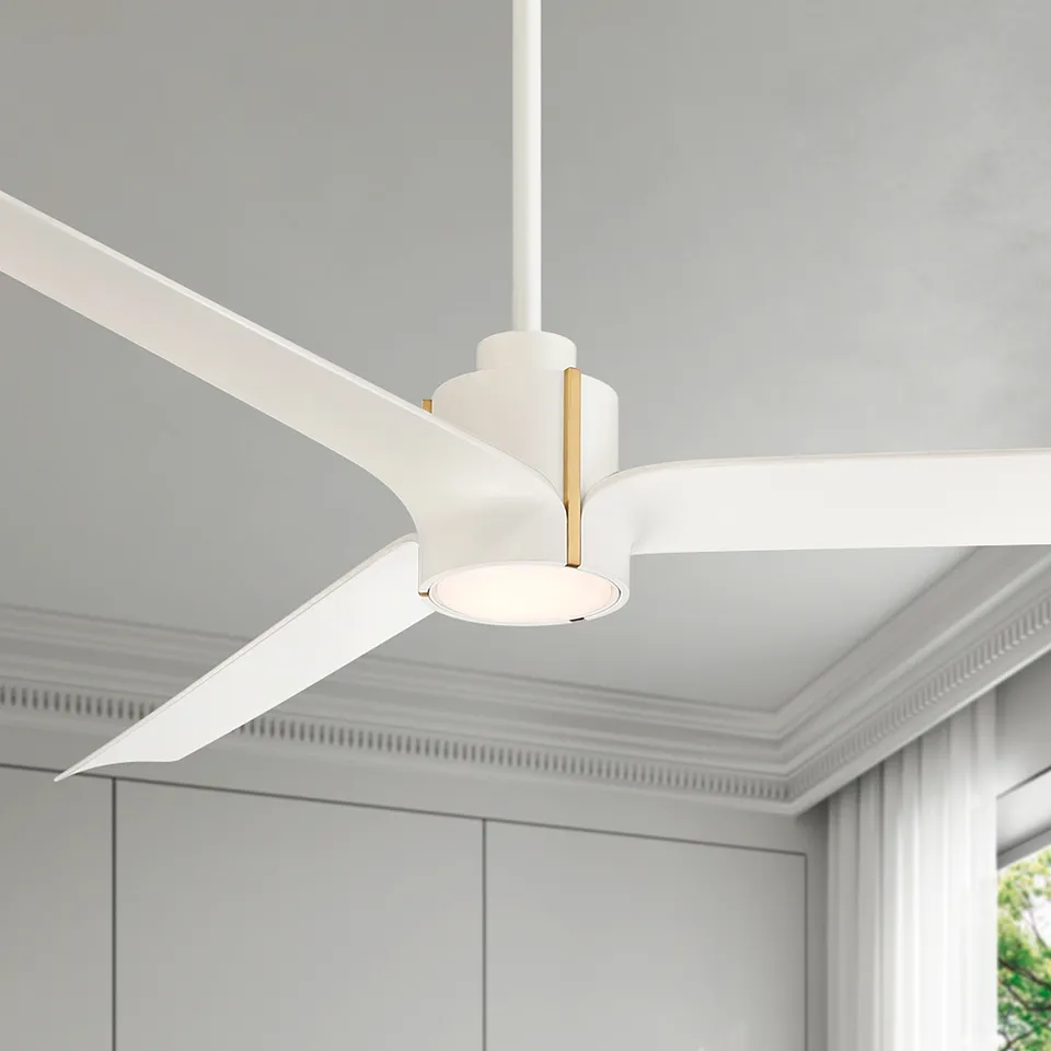 60" Casa Vieja Aero Matte White LED Ceiling Fan with Remote