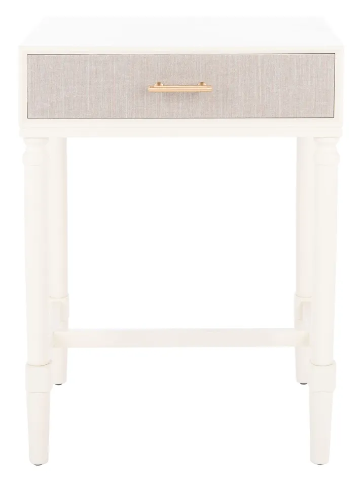 Estella 1 Drawer Accent Table - White