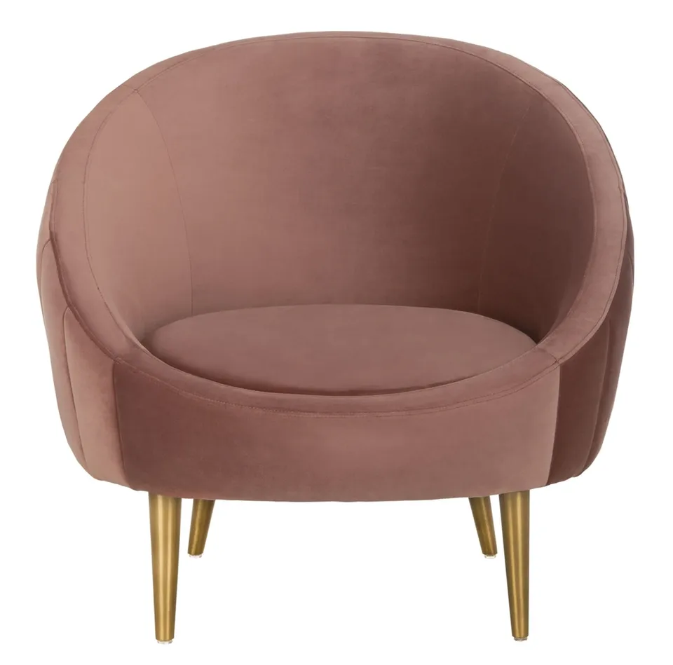Razia Channel Tufted Tub Chair - Dusty Rose - Safavieh