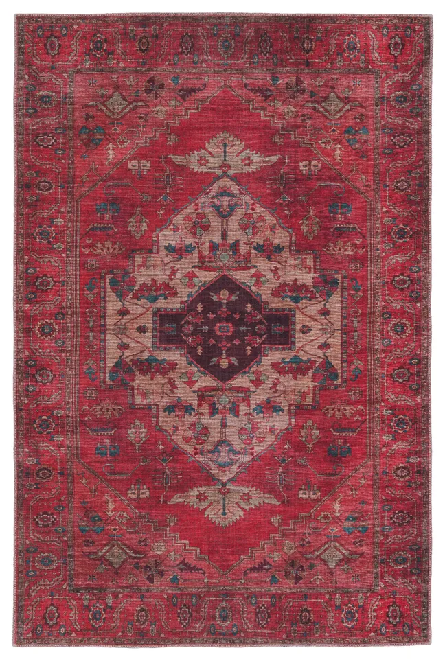 Vibe by Monroe Medallion Red/ Brown Runner Rug (3'X8')