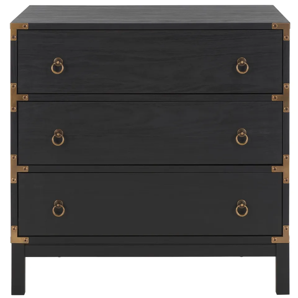 Galio 3 Drawer Chest - Black / Gold
