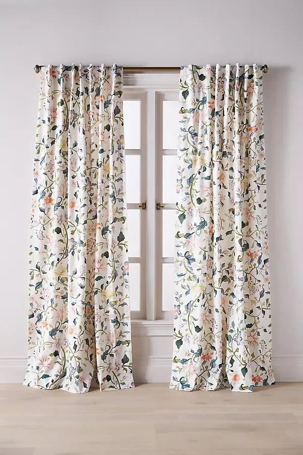 Hattie Organic Cotton Floral Printed Curtain
