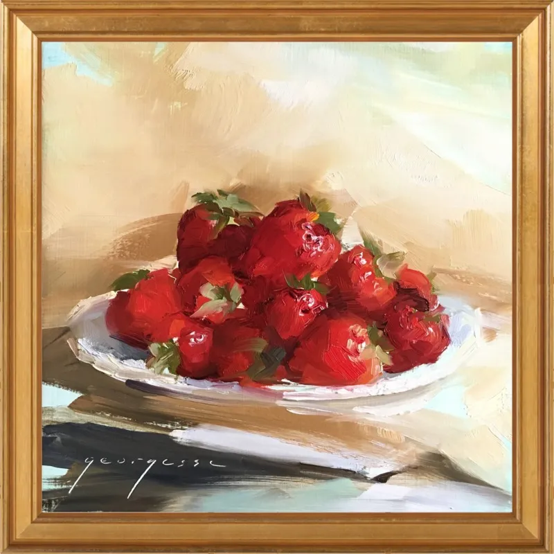 "Summer Strawberries 2" by Georgesse Gomez for Artfully Walls
