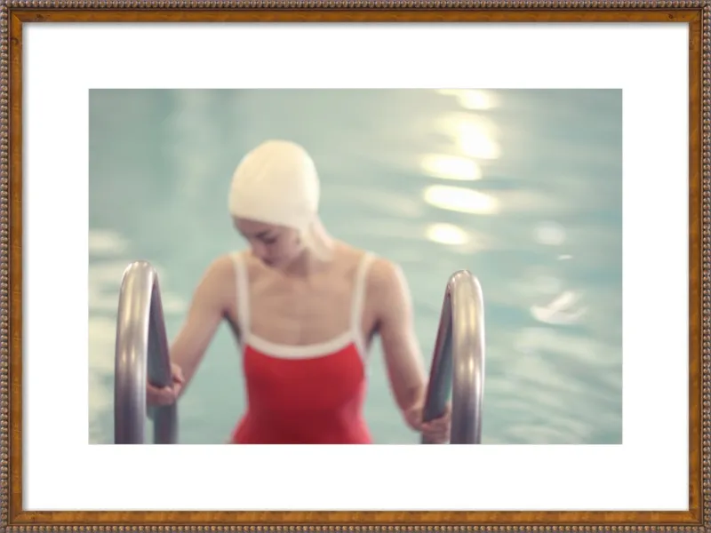 Swimmer in a Red Suit by Lucy Snowe for Artfully Walls