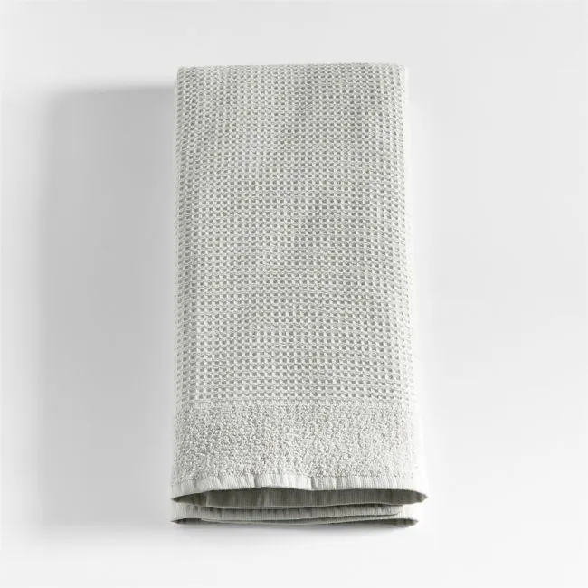 Grey 100% Organic Cotton Waffle Hand Towel