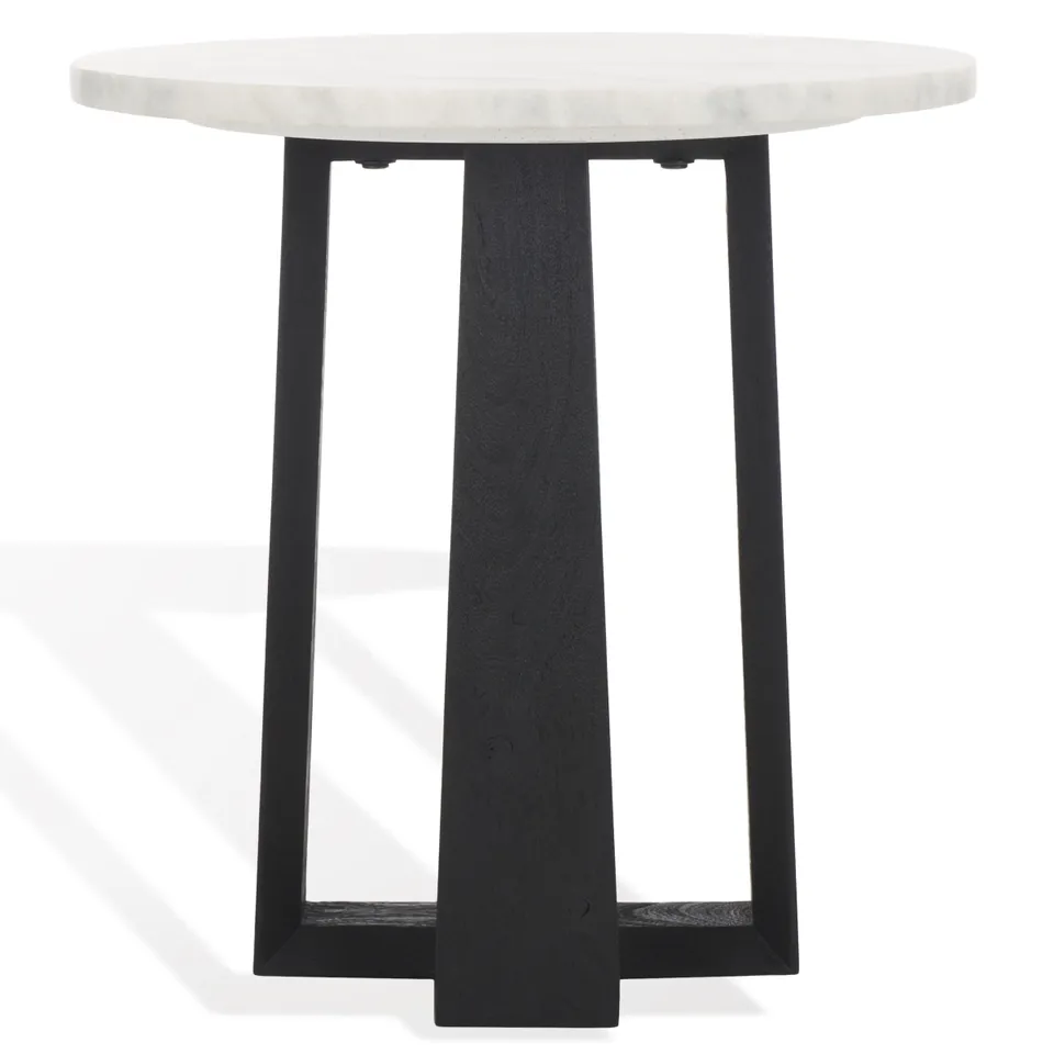 Trenton Marble Top Accent Table - White/Black