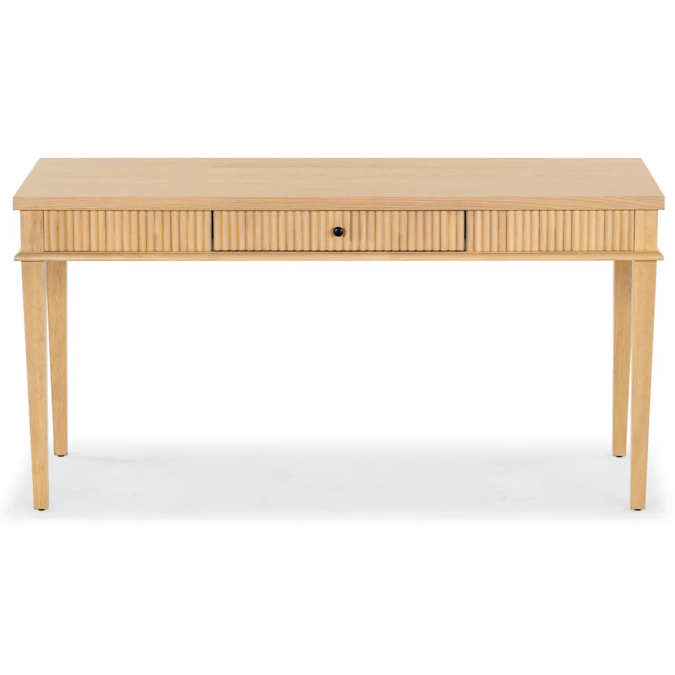 Shelbie 1 Drawer Reeded Desk - Oak/Black