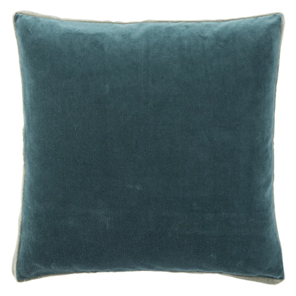 Bryn Solid Teal/ Gray Pillow Cover (18" Square)