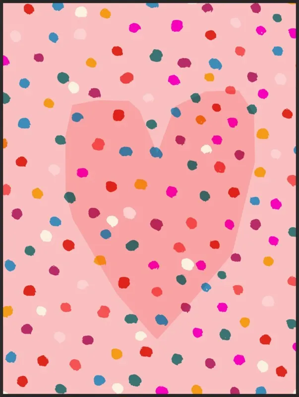 Rainbow Dotty Heart by Paula Mills for Artfully Walls