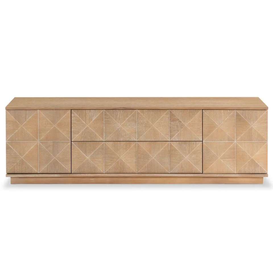 Patty 4 Door Wood Media Stand - Natural
