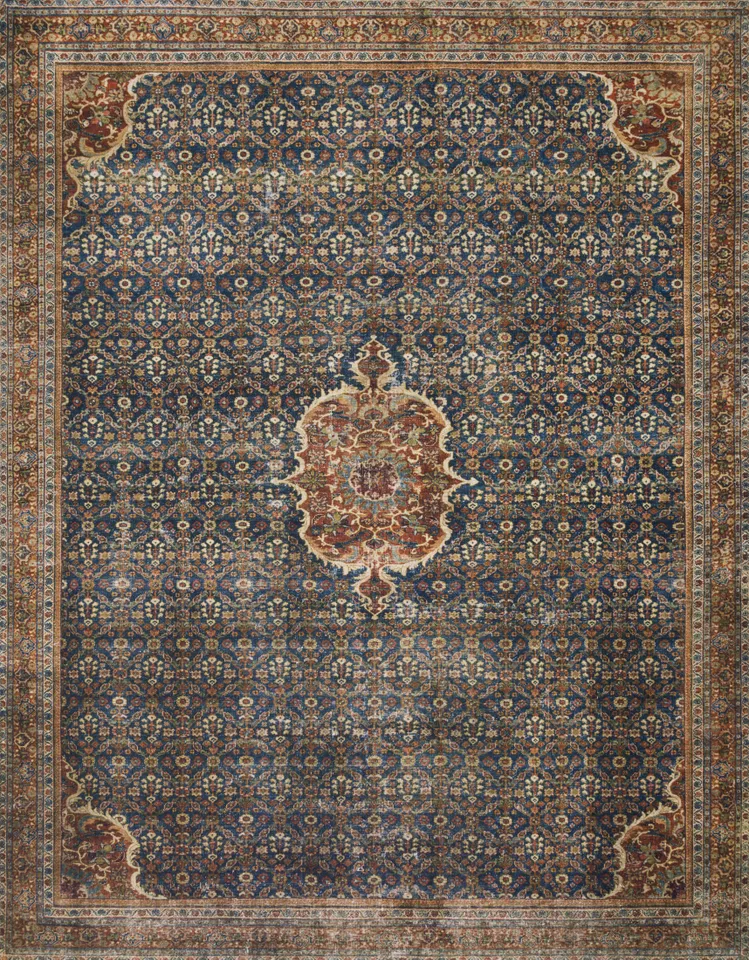 Loloi Layla Cobalt Blue / Spice 5'-0" x 7'-6"