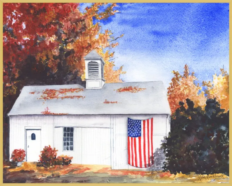 The Ross Barn in Fall by Lydia Marie Elizabeth for Artfully Walls