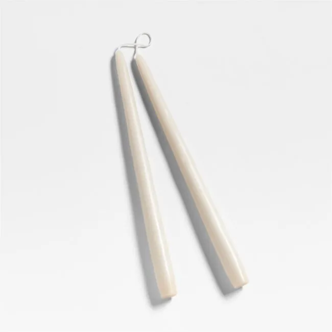 Oat Off-White 12" Dipped Taper Candles 12", Set of 2
