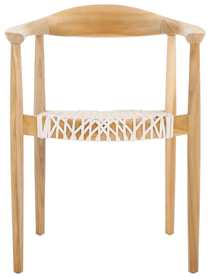 Bandelier Stacking Dining Chair, Set Of 2 - White / Natural
