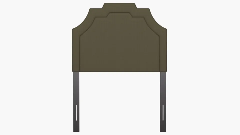 Art Deco Headboard, Olive Everyday Linen, Twin