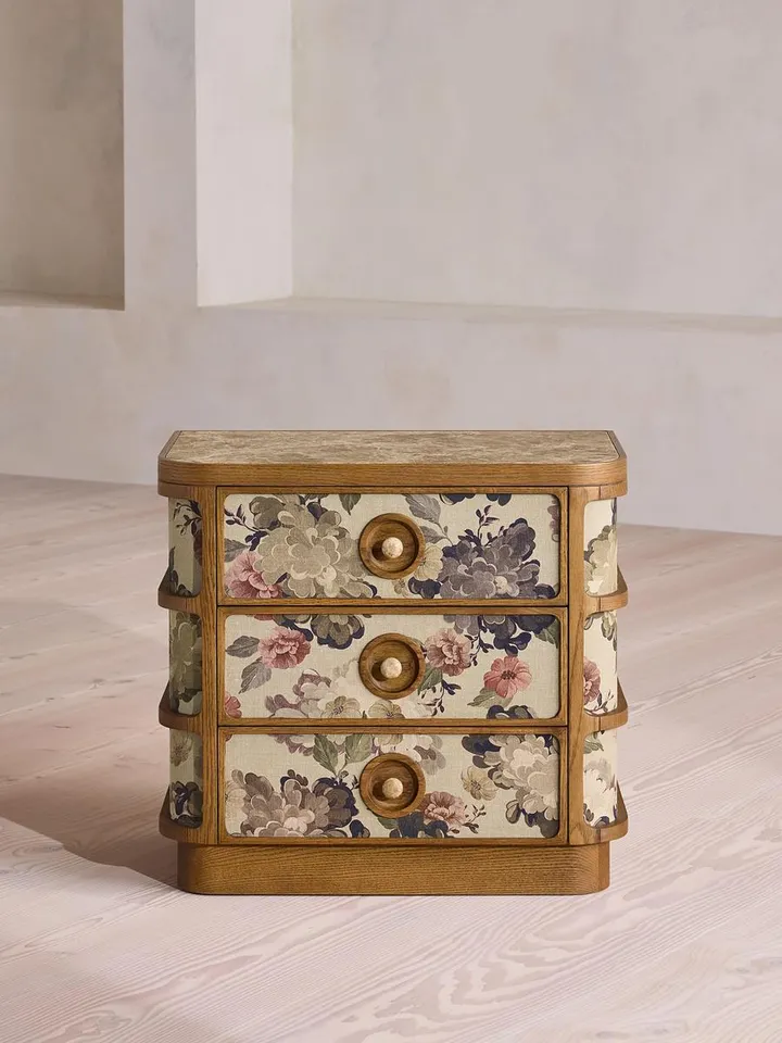 Cora Bedside Table, Skylar Print