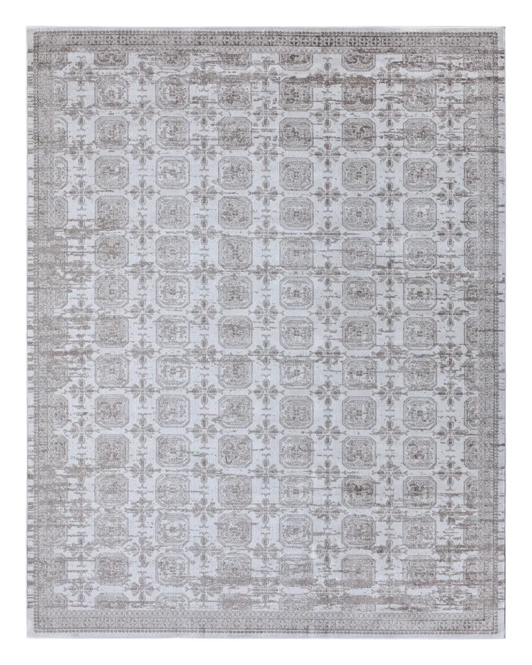 Vibe by Milea Trellis Tan/ Cream Area Rug (9'X12')