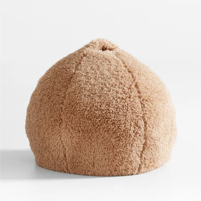 Sesame Brown Small Mongolian Faux Fur Kids Lounge Bean Bag Chair