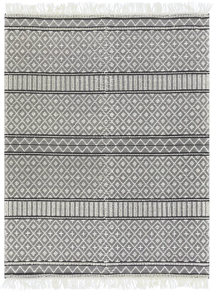 Farmhouse Tassels Gray Indoor 6' x 9' Handmade Rug