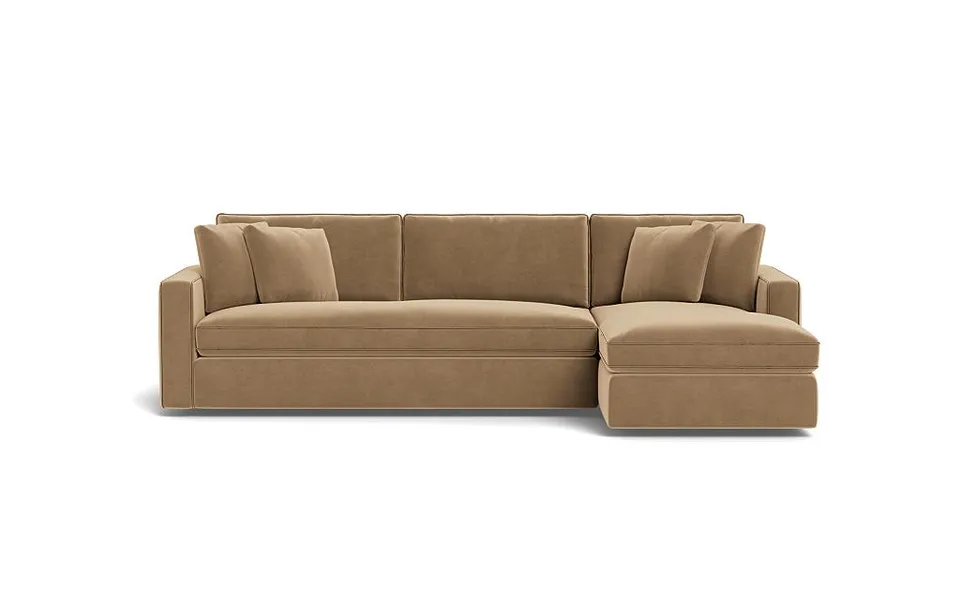 James 3-Seat Right Chaise Sleeper Storage Sectional and Contrast Piping