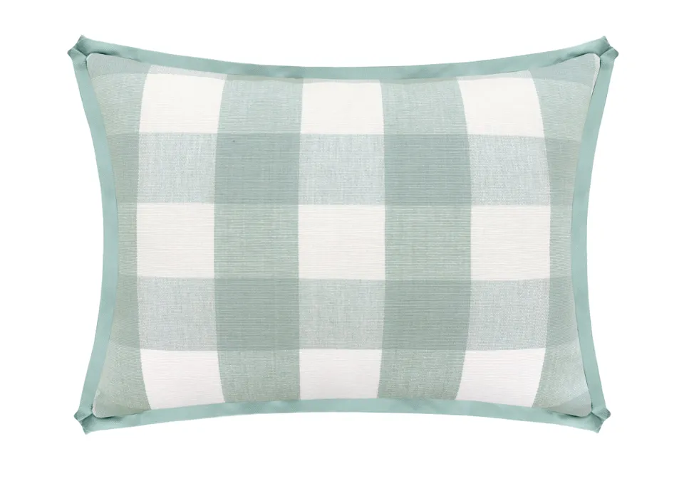 THE MINI :: CHARLESTON CHECK // SPA BLUE - SWATCH 4" X 4" / BUTTERFLY FLANGE / Spa Blue