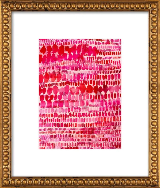 Pink and Red Watercolor Patterns Wall Art  by Paula Mills for Artfully Walls