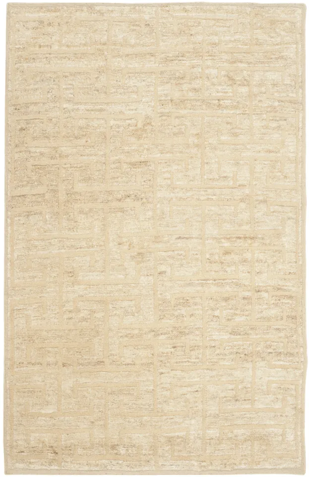 Arlo Home Hand Knotted Area Rug, TGR417A, Ivory/Beige,  5' X 8'