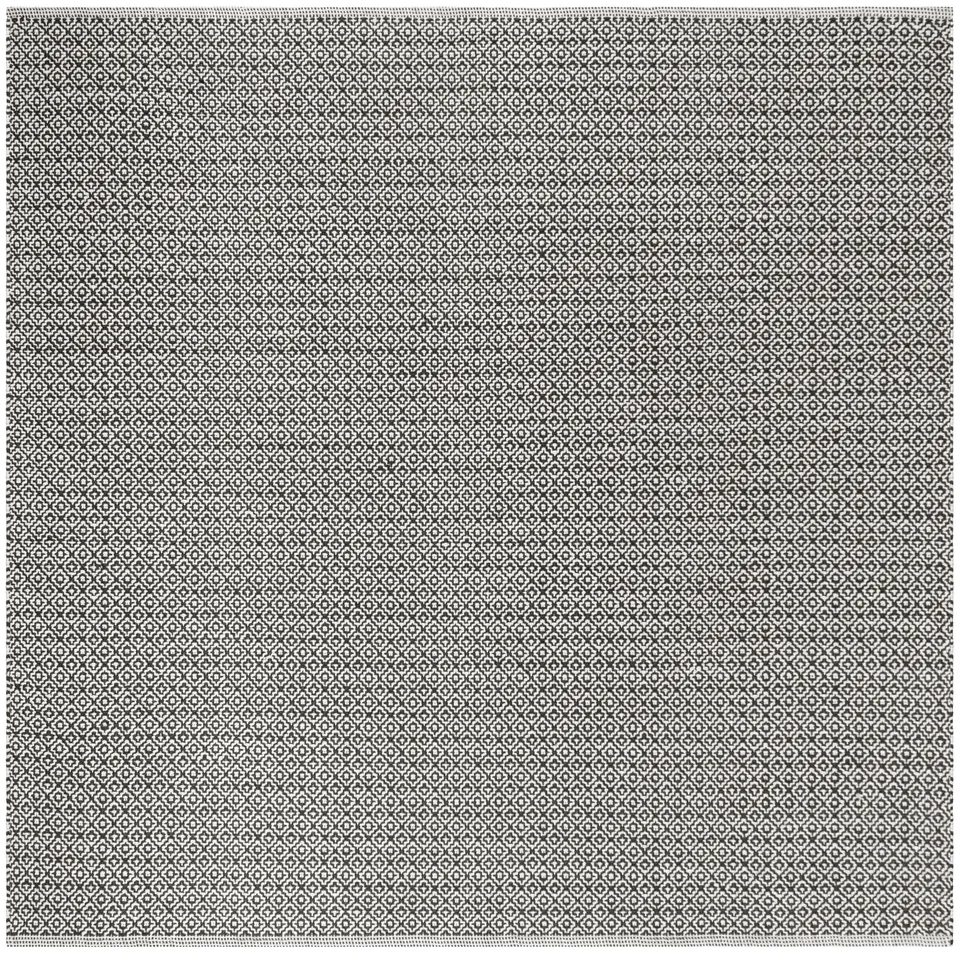 Arlo Home Hand Woven Area Rug, MTK717D, Ivory/Black,  6' X 6' Square