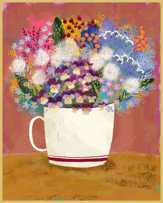 Violas in Russet by Joy Laforme for Artfully Walls