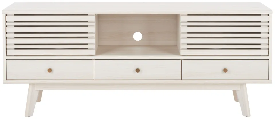 Alatar 3 Drawer 1 Shelf Media Stand - Bleached White