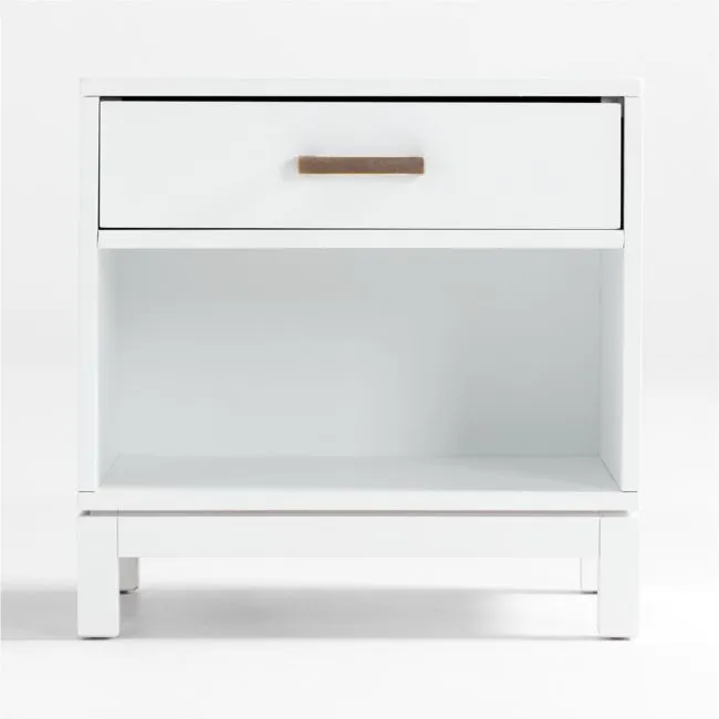 Set of 2 Parke 21" White Wood Kids Nightstand with Drawer