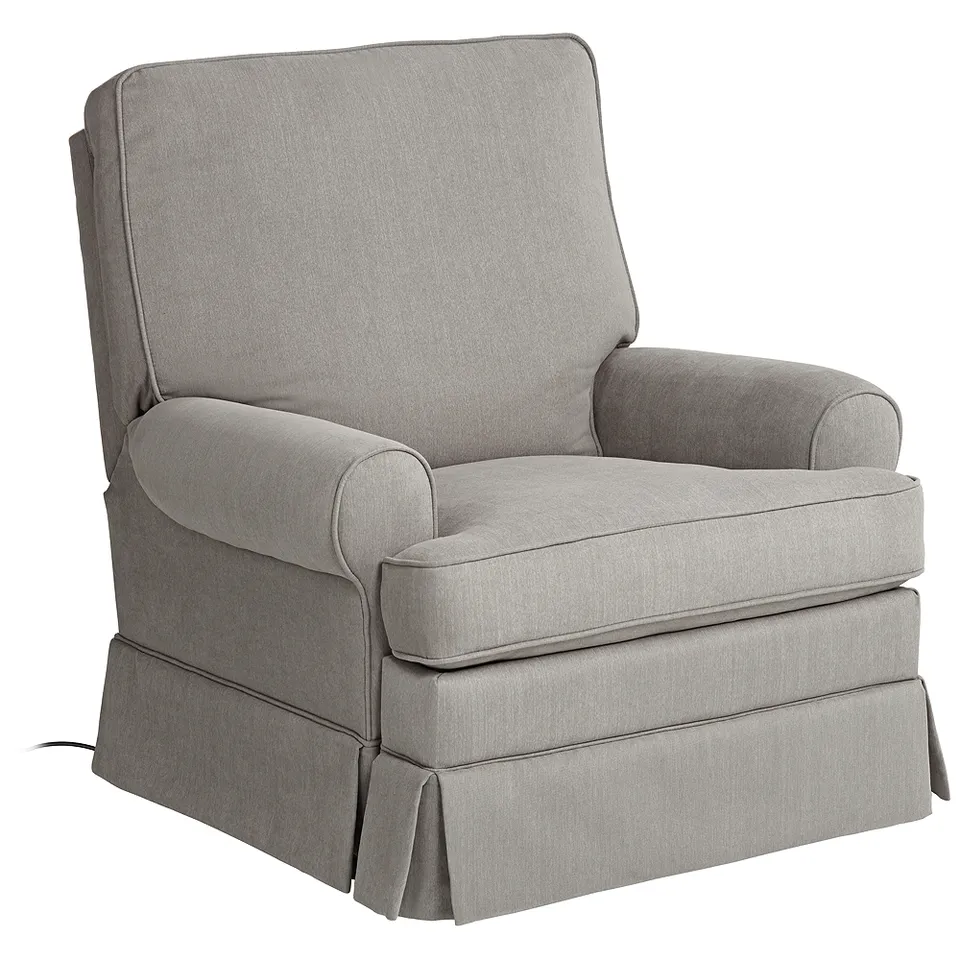 Peyton Slate Gray Glider Recliner Chair with USB Port