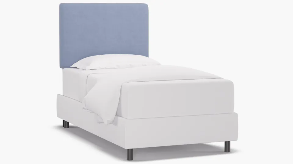 Square Back Headboard, Denim Everyday Linen, Twin