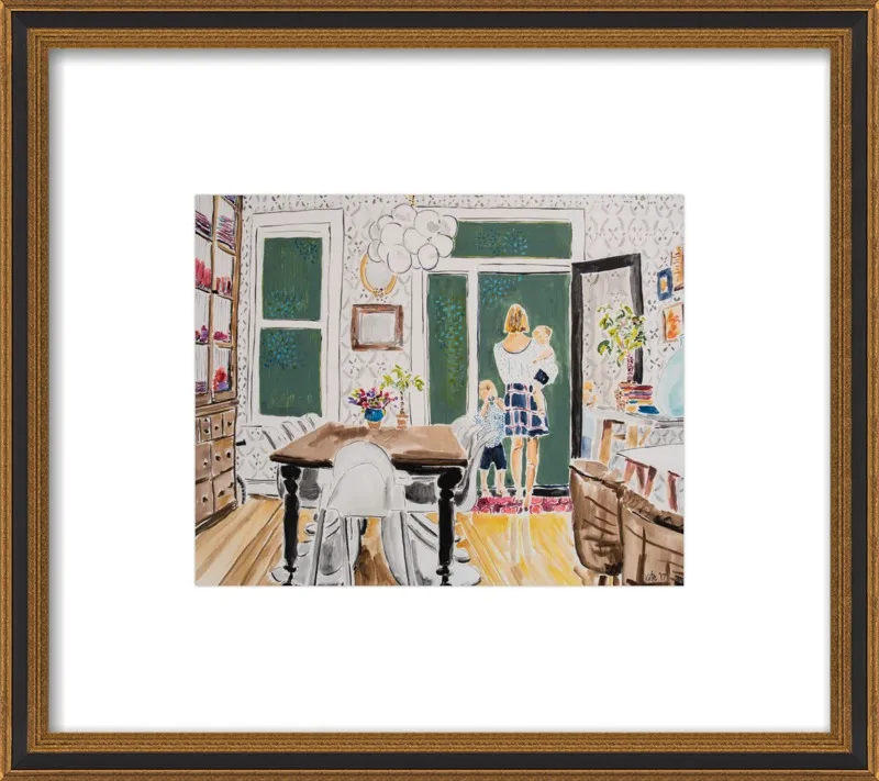 Dining Room with Wallpaper by Kate Lewis for Artfully Walls