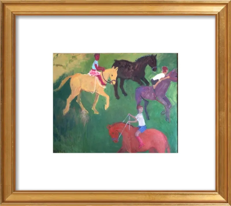 Four Horses, Three Riders by Megan Williamson for Artfully Walls