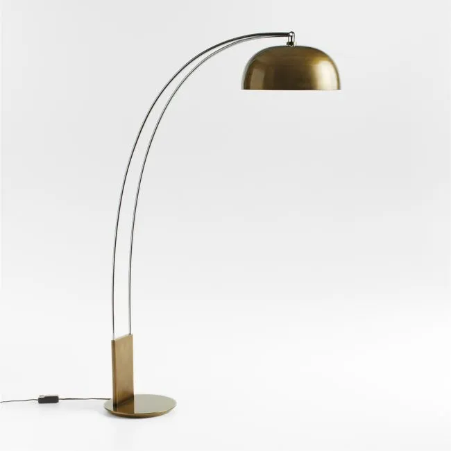 Marino Brass and Chrome Metal Floor Lamp 72"