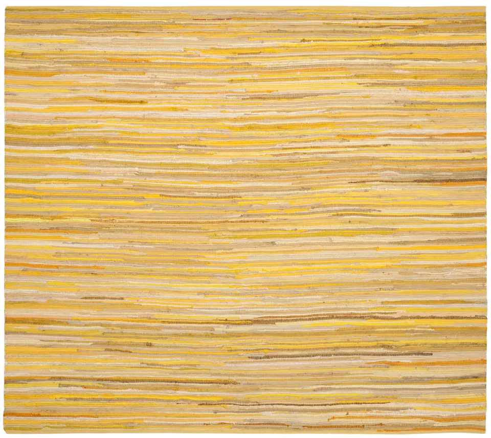 Arlo Home Hand Woven Area Rug, RAR130H, Yellow/Multi,  4' X 4' Square