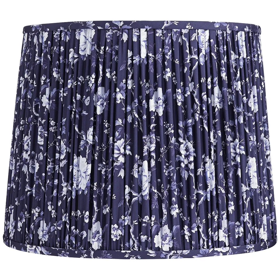 Springcrest Sally Deep Blue Floral Pleated Lamp Shade 13x15x12
