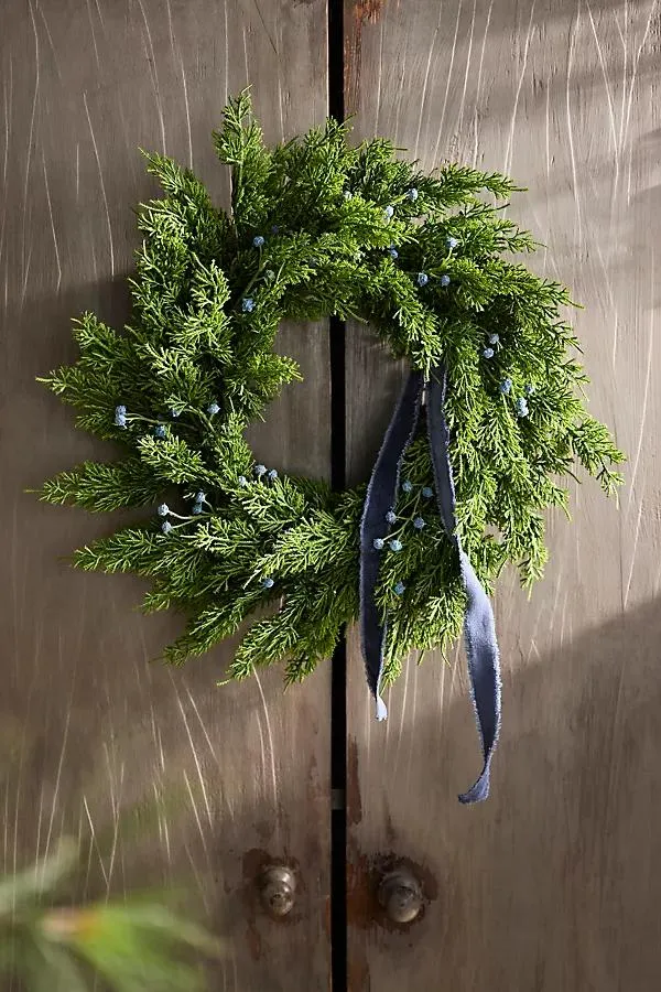 Faux Juniper Berry Wreath