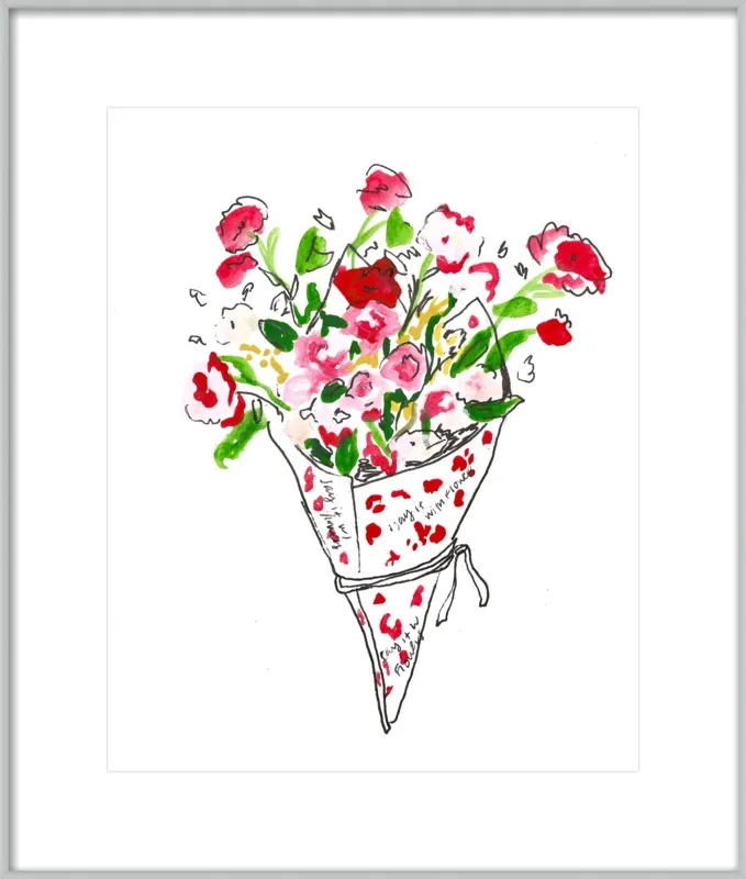 Bodega Flowers in Pink and Red by Larsen McDowell for Artfully Walls
