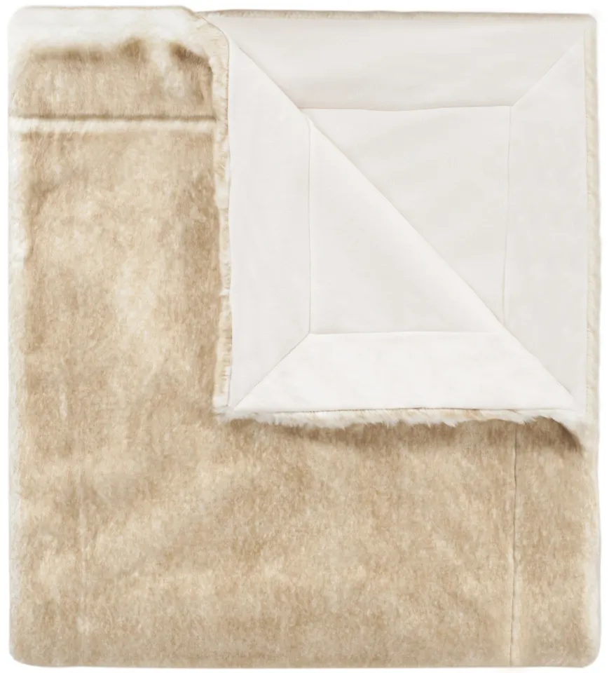 Faux Fur Fox Throw - Tan
