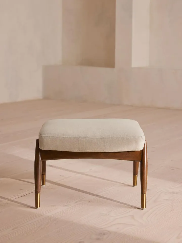 Theodore Footstool, Linen, Natural, US