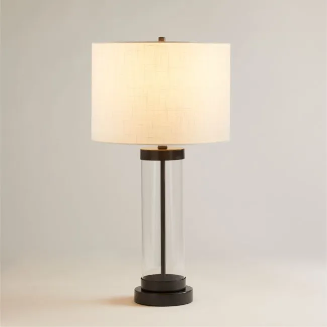 Promenade Small Black Metal Table Lamp with USB Port 27.75"
