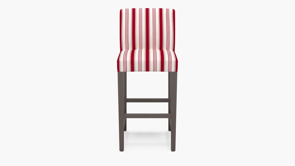Signature Dining Bar Stool, Red Regency Stripe, Espresso Square Tapered Leg