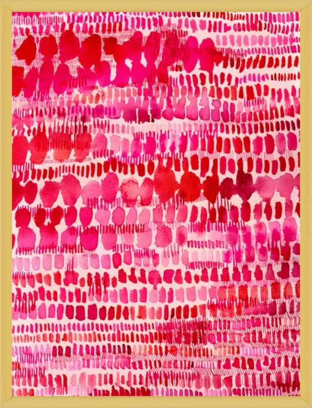 Pink and Red Watercolor Patterns Wall Art  by Paula Mills for Artfully Walls