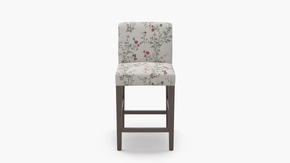 Signature Dining Counter Stool, Multi Bamboo Garden, Espresso Square Tapered Leg